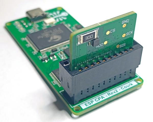 A cartridge inserted into the board