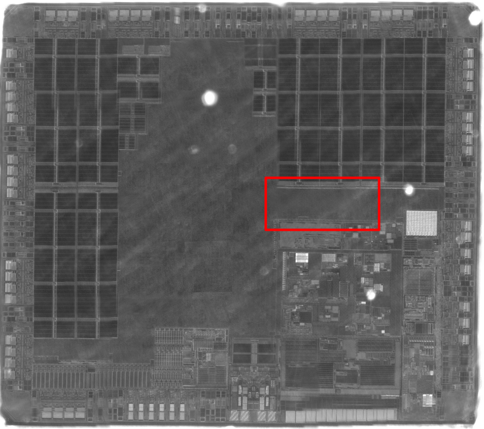 Rough location of the area that is usually targeted to inject faults